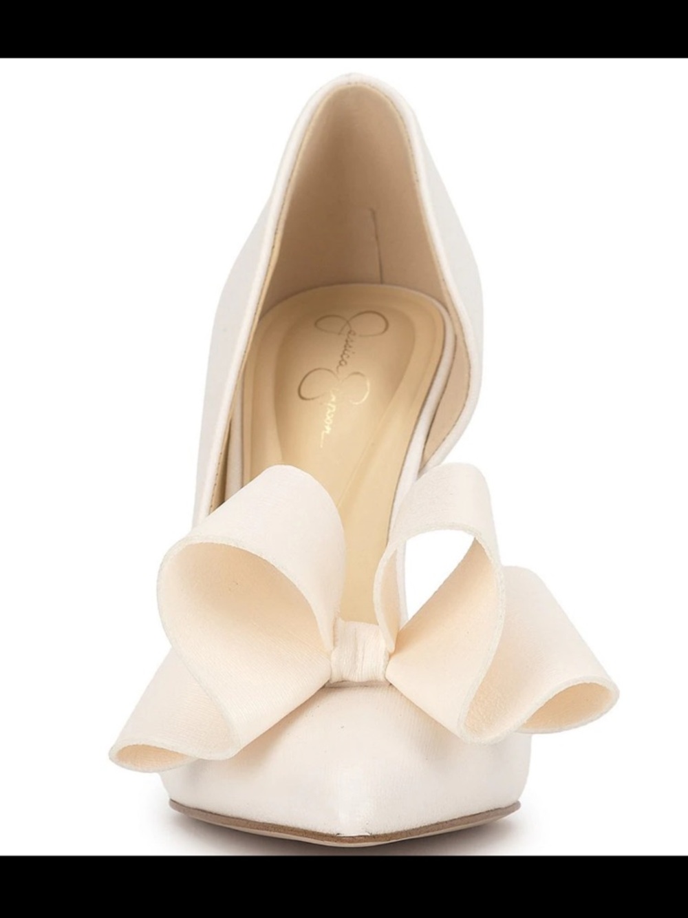 Elegant Penari Bow d'Orsay Pumps in Soft Ivory